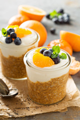 Orange chia pudding with coconut yogurt