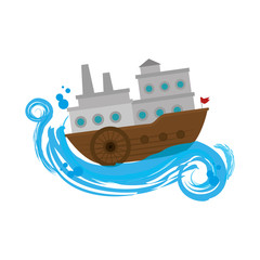 Fototapeta premium ship boat travel icon vector illustration design