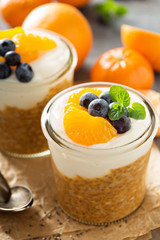 Orange chia pudding with coconut yogurt
