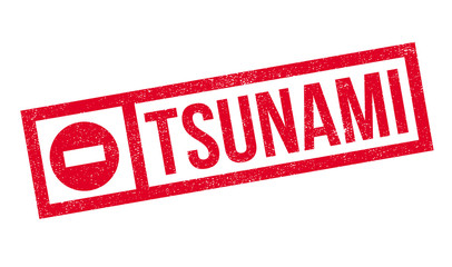 Tsunami rubber stamp. Grunge design with dust scratches. Effects can be easily removed for a clean, crisp look. Color is easily changed.