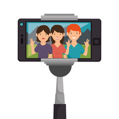 selfie photography technology icon vector illustration design