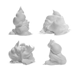 set shave foam isolated on white background
