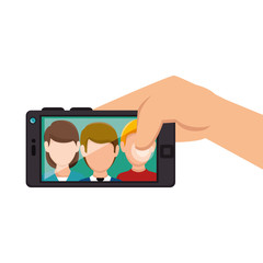 selfie photography technology icon vector illustration design