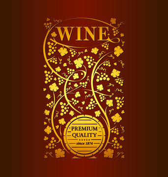 Vector wine emblem for your design