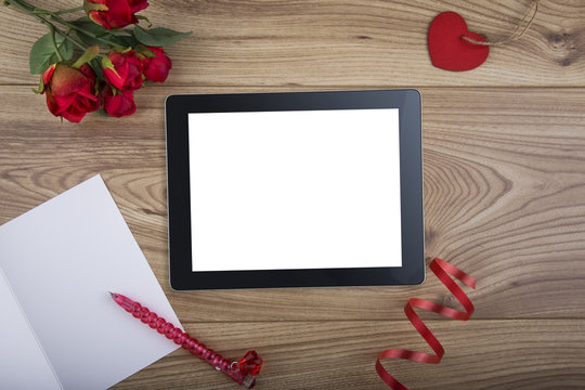 Computer Tablet for Internet Dating concept