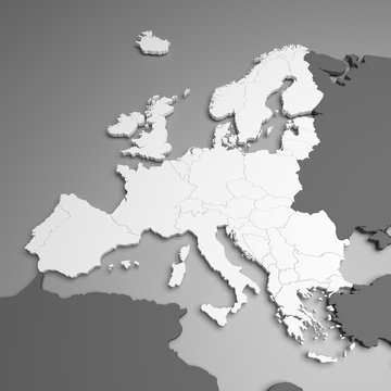 3D Europe map