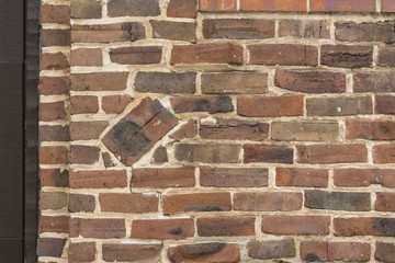 Brick Wall with Dark Wood Border