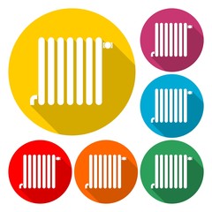 Radiator Vector Icon with long shadow