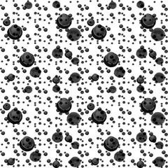 Abstract modern background with spots, blots, circles of various sizes in shades gray and black. Simple circular geometric shapes randomly distributed in space. Watercolor illustration