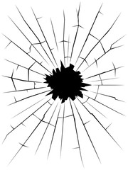 Broken glass. Cracks. Vector