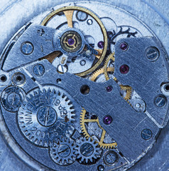 clockwork old mechanical USSR watch, high resolution and detail