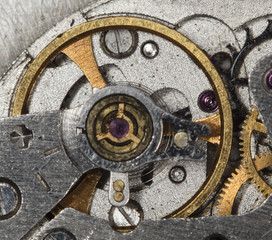 clockwork old mechanical USSR watch, high resolution and detail