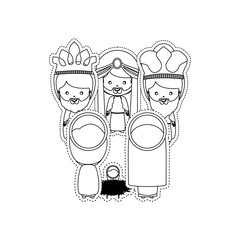 Christmas manger concept icon vector illustration graphic design