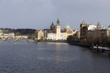 Obraz premium Snowy Prague Old Town, Czech republic