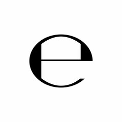 Estimated sign, E mark, E symbol vector design isolated on white background 