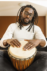 Musician Playing Drum.