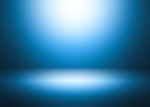 Light blue gradient abstract background. Empty studio room with spotlight for display product or backdrop wallpaper