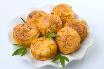 Cannabis cupcake muffins on a plate