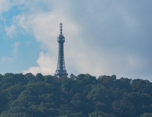 Petrin Tower viewed  at the bottom of Petrin Park