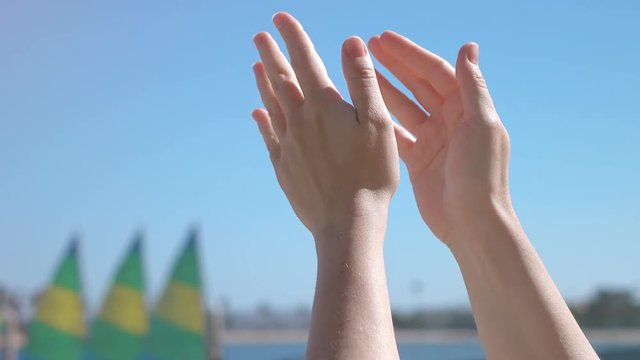 High quality video of clapping hands in 4K
