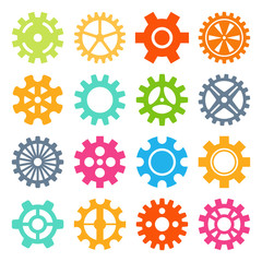 Gear icons isolated vector illustration.