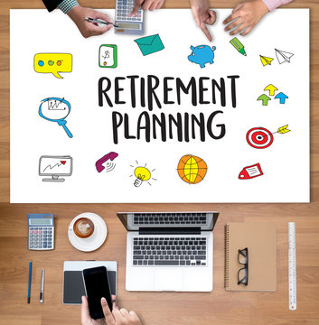 Retirement Planning    Woman And Man At Retirement Financial Pla