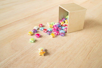 colorful of paper fold christmas stars