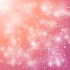 Vector abstract bokeh blur on pink background. Festive defocused