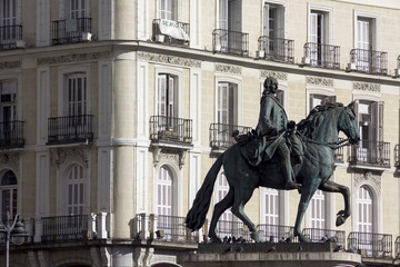 Naklejka premium Estatua ecuestre de Carlos III