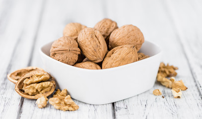 Portion of Whole Walnuts (selective focus)