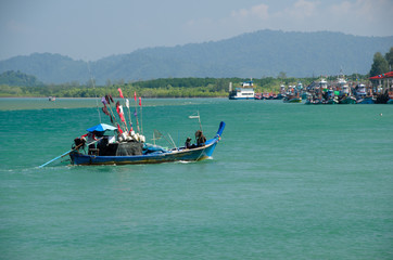 Fishing boats for fishing in the sea