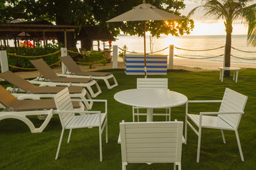 Beach Chairs and Umbrella , Thailand