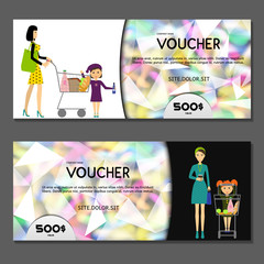 Gift voucher. Vector, illustration.
