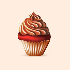 Realistic isolated sweet cupcake. eps10