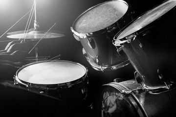 Fototapeta premium The man is playing drumset