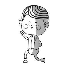 kawaii boy icon over white background. vector illustration