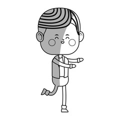 kawaii boy icon over white background. vector illustration