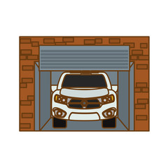 car inside garage  icon image vector illustration design 