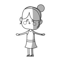 kawaii girl icon over white background. vector illustration