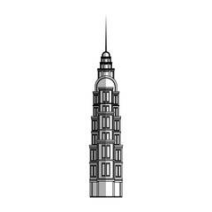 city building icon over white background. vector illustration