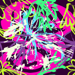 Fototapeta na wymiar beautiful colored lines Graffiti on a black background vector illustration