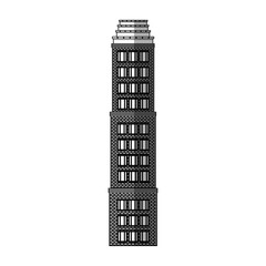 city building icon over white background. vector illustration