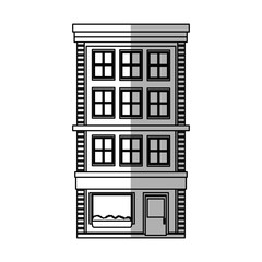 city building icon over white background. vector illustration