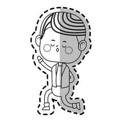 kawaii boy icon over white background. vector illustration