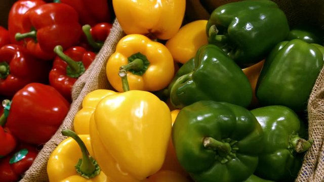 Close-up of vegetables in organic section of supermarket 4k