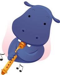 Mascot Music Hippopotamus Flute