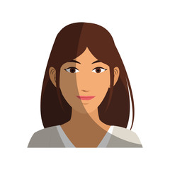 woman face cartoon icon over white background. colorful design. vector illustration