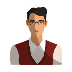 businessman wearing executive clothes over white background. colorful design. vector illustration