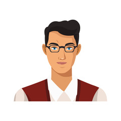 businessman wearing executive clothes over white background. colorful design. vector illustration