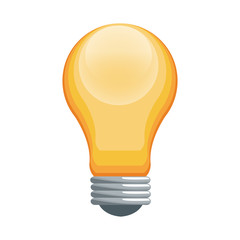 yellow bulb light icon over white background. colorful design. vector illustration
